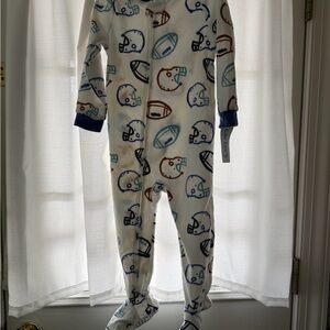 Carter's White Sports Print Fleece Footed Pajama